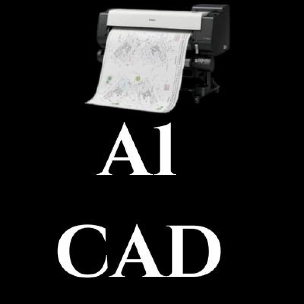 A1 Siyah Beyaz Cad Baskısı